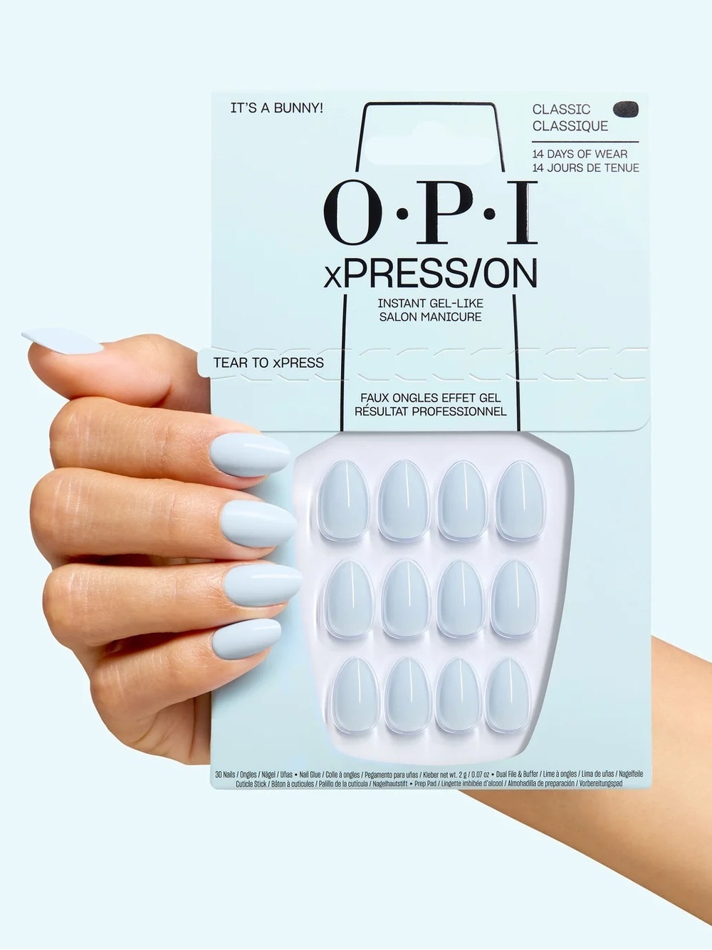 OPI xPRESS/ON Classic Gel-Like Press-On Nails - Pale Blue